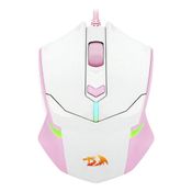Mouse Gamer com Fio Redragon M601 Usb Centrophorus Rgb 7200dpi Cor Branco Rosa