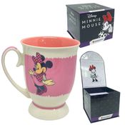 Caneca 300mL Minnie Mouse Royal Original Disney, Zona Criativa, Em Cerâmica Com Embalagem Premium Xícara Café Chá