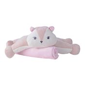 PELUCIA TRAVESSEIRO C/MANTA ESQUILO FEM PIMPOLHO - ROSA