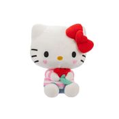 Bicho de Pelúcia Hello Kitty Rosa com Flor 18cm Sanrio Original Sunny Brinquedos