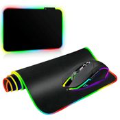 Kit Mouse Gamer e Mouse pad RGB 7 Cores 8000DPI USB