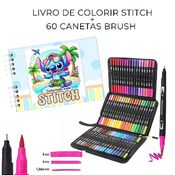 Kit Livro de Colorir Stitch e 60 canetas Brush 2 Pontas Bobbie Goods