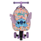 Mala Mochila Patinete Removível STITCH DISNEY Rodinhas LED