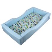 Caminha Espumada | 1m50m x 80cm x 25cm Azul com Colchão Dinossauro