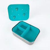 Bento Box em Aço Inox Com Divisórias Silicone Leo Petit Piá