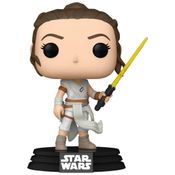 Boneco Funko Pop Star Wars Rey Yellow Lightsaber 432 The Rise of Skywalker