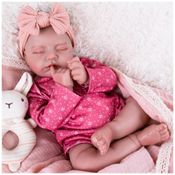 Boneca Bebê Menina Realista Aori Reborn de 50cm, Conjunto de Presente Perfeito para Crianças, Futuros Pais e Avós