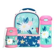 KIT BOLSA COM POTE  E GARRAFA TERMICA LUXO JARDIM DAS FLORES - THERMOS