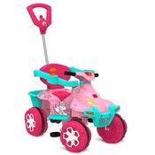 QUADRICICLO SMART PASSEIO COM PEDAL ROSA COM HASTE PARA EMPURRAR - BANDEIRANTE