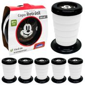 5 Copos Mickey 330ml Retrátil Festa para Sacola Surpresa de Aniversário