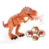 Brinquedo Dino T-REX Anda, Solta Fumaça Com Luzes e Som