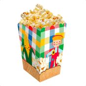 Caixinhas de Pipoca Grande 13 cm pra Festa Junina 25 Embalagens Descartável Quermesse Barraca Food Truck -