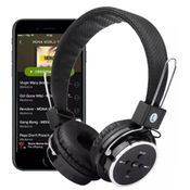 Fone De Ouvido Bluetooth Micro Sd Mp3 Rádio Fm Player - Preto