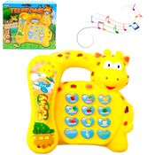 Telefone de Girafinha Musical Infantil Fone Com Luz Músicas Sons para Bebês