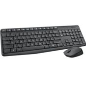 Kit Combo Teclado e Mouse Sem Fio Logitech MK235 ABNT2 cinza