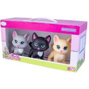 Kit 3 Mini Gatos da Barbie Preto, Cinza e Creme Pupee 1260