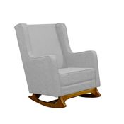 Poltrona de Amamentação Balanço Diana com Puff Linho Cinza - LG Decor Baby