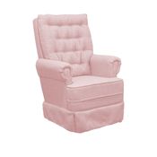 Poltrona de Amamentação Balanço Ellen com Puff Veludo Velvet Rosê - LG Decor Baby