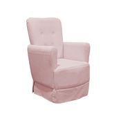 Poltrona de Amamentação Balanço Lis com Puff Linho Rose - LG Decor Baby