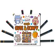 CUTE & COMFY COLORING BOOK FOR ADULTS ED 05 - + 12 CANETAS