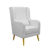 Poltrona de Amamentação Pé Palito Eduarda com Puff Veludo Cinza - LG Decor Baby