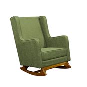 Poltrona de Amamentação Balanço Diana com Puff Boucle Verde - LG Decor Baby