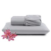 Jogo Cama Lençol Unique Solteiro 400 Fios Ponto Palito 2 Peças - Cinza