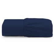 Lençol Unique Avulso de Baixo Queen com Elástico Micro Percal 400 Fios - Azul Marinho