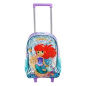 Mochila Escolar com Rodinhas Sereia Encanto dos Mares 23L