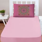 Jogo Cama Lençol Shine Solteiro Microfibra 180 Fios 2 Peças - Mandala Rosa
