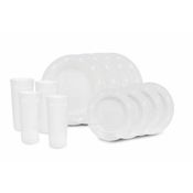 Conjunto de Pratos e Copos com 12pçs Disney Home Branco