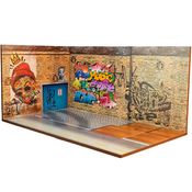 Cenário Expositor para Diorama PRAÇA HIP HOP Padrão Hot Whells Escala 1:64 - MDF Pintado. O produto vai desmontado, precisa ser colado.