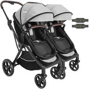 Carrinho Kiddo para Gemeos com Bebe Conforto Nomad Grafite