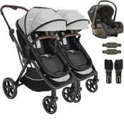Carrinho Kiddo para Gemeos com Bebe Conforto Nomad Grafite