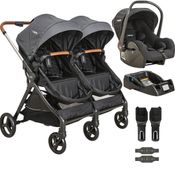 Carrinho Kiddo para Gemeos com Bebe Conforto Base Speedy Grafite