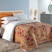 Coberdrom Robust Solteiro Manta Soft Sherpa Lã de Carneiro Pesado Grosso 1 Peça - Laranja Floral