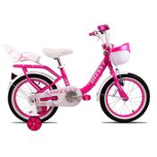Bicicleta Aro 16 Pro-X Missy -  Rosa com Cadeira de Boneca e Centinha