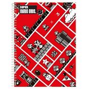 Caderno Universitario Nintendo Mario Gamer 1M 80F Foroni
