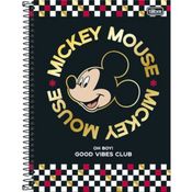 Caderno Universitario Mickey Mouse Oh Boy 1M 80Fls Tilibra
