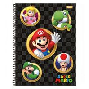 Caderno Universitario Super Mario Personagens 1M 80Fls Foroni