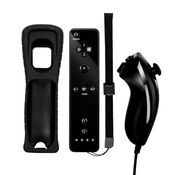 Controle Compativel Nintendo Wii e Wii U com Nunchuk Preto