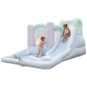 Parque Aquático Inflável Tobogã Bounceland Splash Zone Dream Molhado ou Seco, Área de Salto Ampla, Piscina de Água, Parede de Escalada, Inflador
