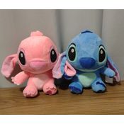 Kit Pelúcias Casal Musical Stitch e Angel 23cm de Lilo & Stitch Antialérgico