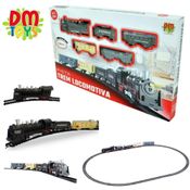 Trem Pista Locomotiva Trenzinho Ferrorama Brinquedo Luz Som