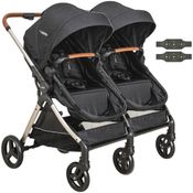 Carrinho Kiddo para Gemeos com Bebe Conforto Speedy Preto