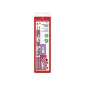 Kit Material Escolar - Lápis Grafite - Apontador - Borracha - Coleção Pets - Faber-Castell