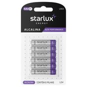 Pilha - Starlux Energy - Alcalina - Palito - AAA6 - Arcom