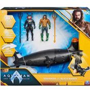 BONECO AQUAMAN VS BLACK 10CM MANTA E SUBMARINO - SUNNY