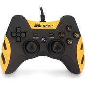 Controle Joystick Knup Compatível Com Pc E Ps3 (Amarelo)