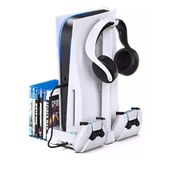 Controle PlayStation 5 Carregador Base Cooler Ps5 Branco